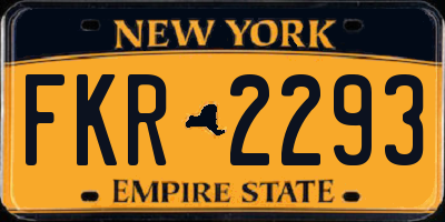 NY license plate FKR2293
