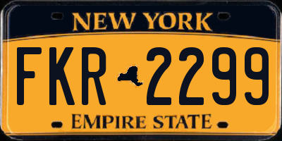 NY license plate FKR2299