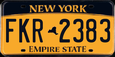 NY license plate FKR2383