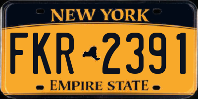NY license plate FKR2391