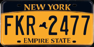 NY license plate FKR2477