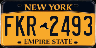 NY license plate FKR2493