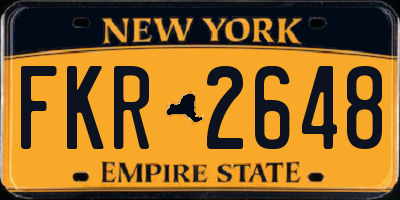NY license plate FKR2648