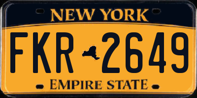 NY license plate FKR2649