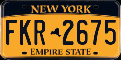 NY license plate FKR2675