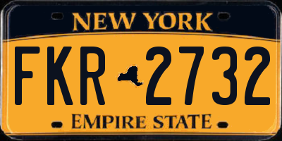 NY license plate FKR2732