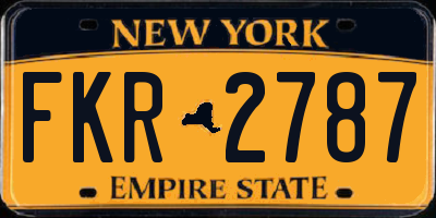 NY license plate FKR2787