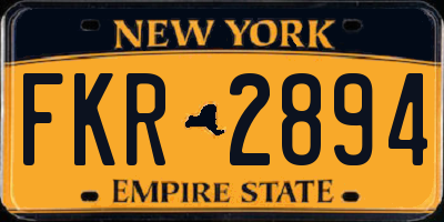 NY license plate FKR2894