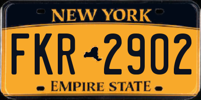 NY license plate FKR2902