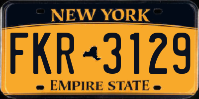 NY license plate FKR3129