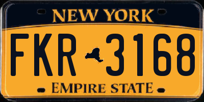 NY license plate FKR3168