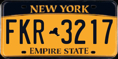 NY license plate FKR3217