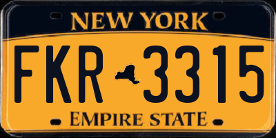 NY license plate FKR3315