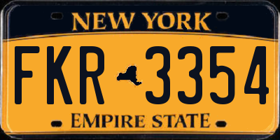 NY license plate FKR3354