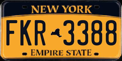 NY license plate FKR3388