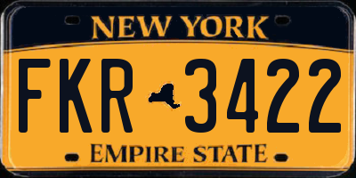 NY license plate FKR3422