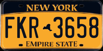 NY license plate FKR3658