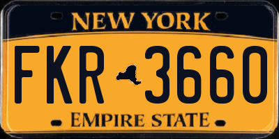 NY license plate FKR3660