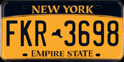 NY license plate FKR3698