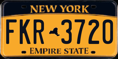 NY license plate FKR3720