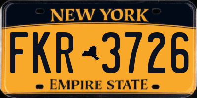 NY license plate FKR3726