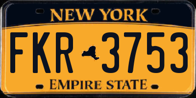 NY license plate FKR3753