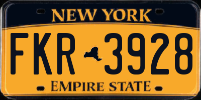 NY license plate FKR3928