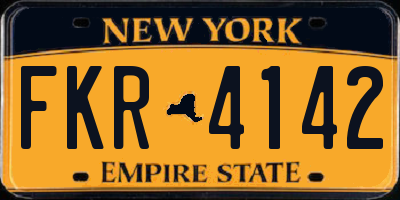 NY license plate FKR4142