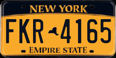 NY license plate FKR4165