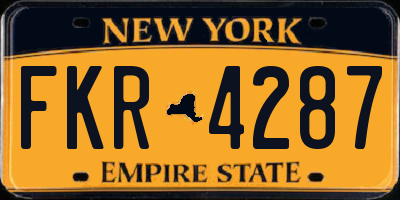 NY license plate FKR4287