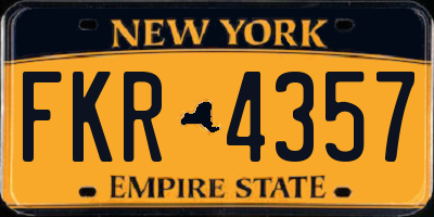 NY license plate FKR4357