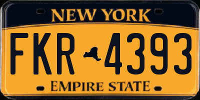 NY license plate FKR4393