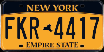 NY license plate FKR4417