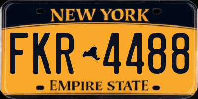 NY license plate FKR4488