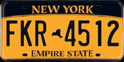 NY license plate FKR4512