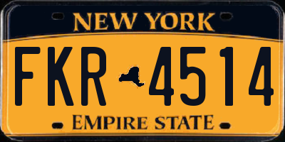 NY license plate FKR4514
