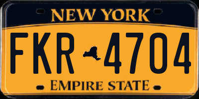 NY license plate FKR4704