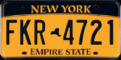 NY license plate FKR4721