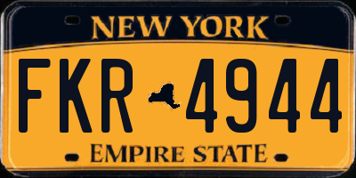 NY license plate FKR4944