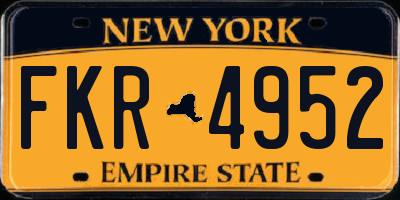 NY license plate FKR4952