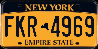 NY license plate FKR4969