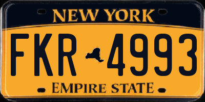 NY license plate FKR4993