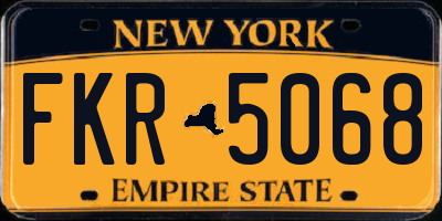 NY license plate FKR5068