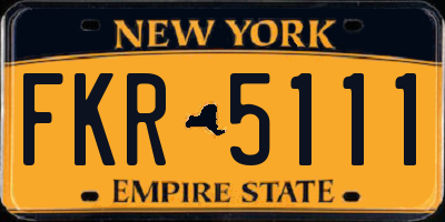 NY license plate FKR5111