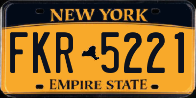 NY license plate FKR5221