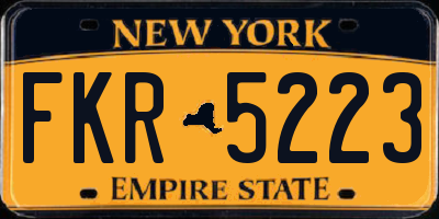 NY license plate FKR5223