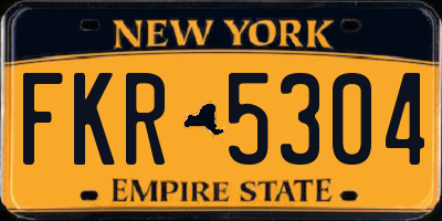 NY license plate FKR5304