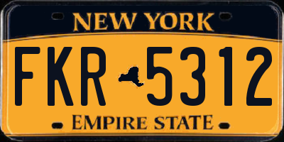 NY license plate FKR5312