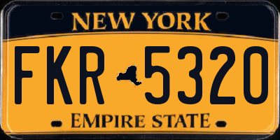 NY license plate FKR5320