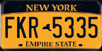 NY license plate FKR5335